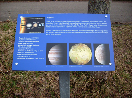 Informationstafel zum Planeten Jupiter